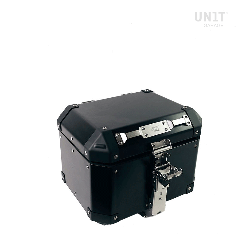 Atlas Topcase aus Aluminium 36L + Gepäckträger hinten mit Beifahrergriffen