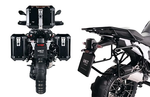 BMW R1300GS Seitenrahmen-Kit, kompatibel mit original BMW R 1200 GS, R 1250 GS Aluminiumkoffern oder mit Atlas Model Unit Garage Aluminiumtaschen.