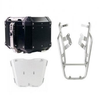 Atlas-Topcase aus 36-Liter-Aluminium + NineT-Gepäckträger hinten mit Soziusgriffen