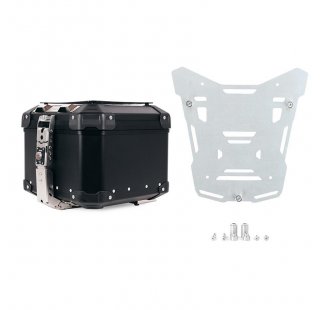 Atlas 44L Universal-Aluminium-Topcase + Atlas Silver Topcase-Platte für Original-Gepäckträger der BMW R1300GS