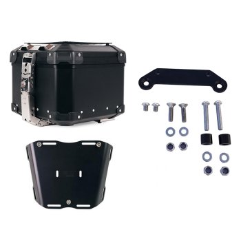 Atlas 44L Universal-Aluminium-Topcase + Atlas Top Case Platte für Gepäckablage + Adapterplatte