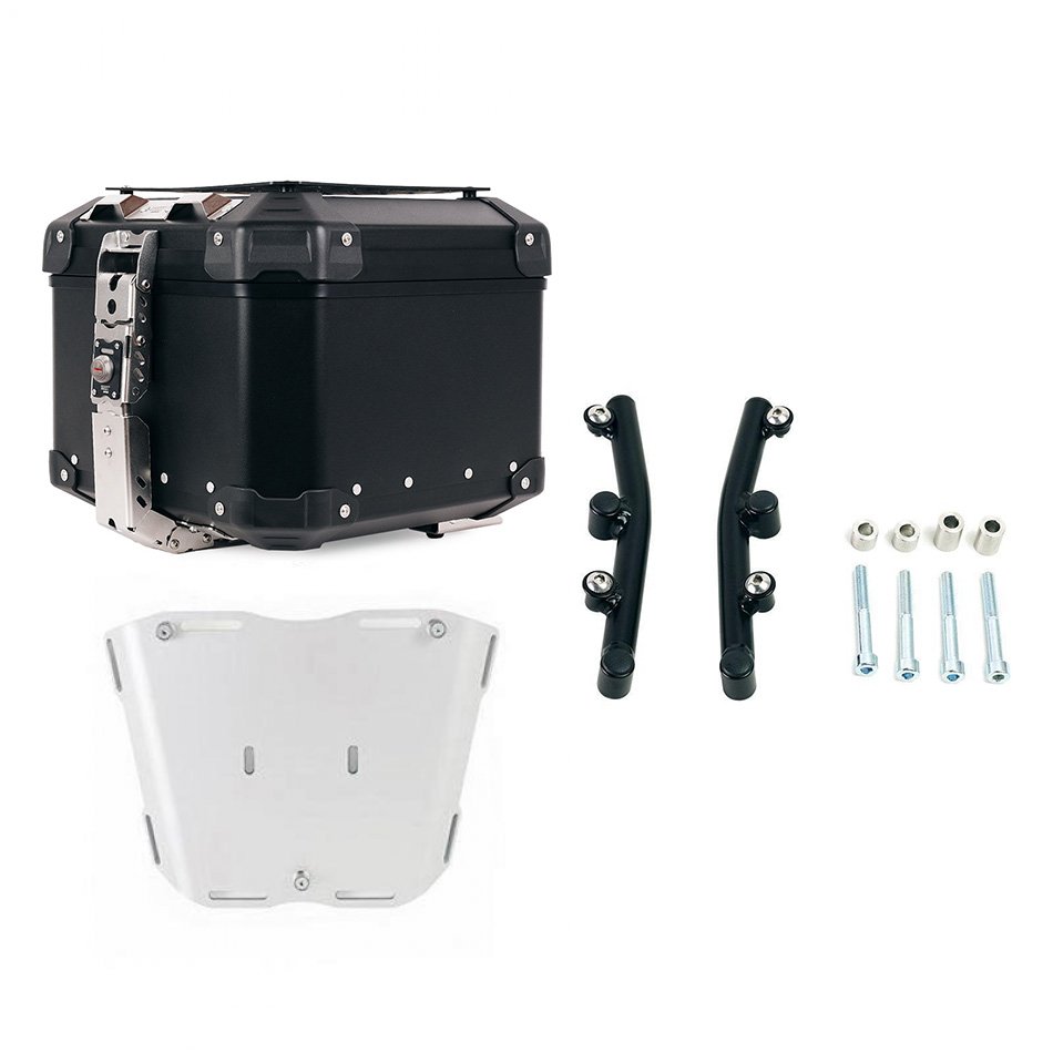 Atlas 44L Universal-Aluminium-Topcase + Husqvarna Norden 901 Platte für Atlas Topcase mit Halterung