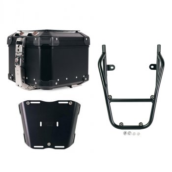 Atlas 44L Universal-Aluminium-Topcase + BMW CE 02 Gepäckträger mit Soziusgriffen