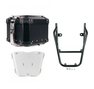 Atlas 44L Universal-Aluminium-Topcase + BMW CE 02 Gepäckträger mit Soziusgriffen