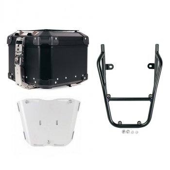 Atlas 44L Universal-Aluminium-Topcase + BMW CE 02 Gepäckträger mit Soziusgriffen