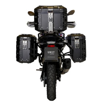 Atlas 44L Universal-Aluminium-Topcase + BMW F450GS Gepäckträger mit Soziusgriffen