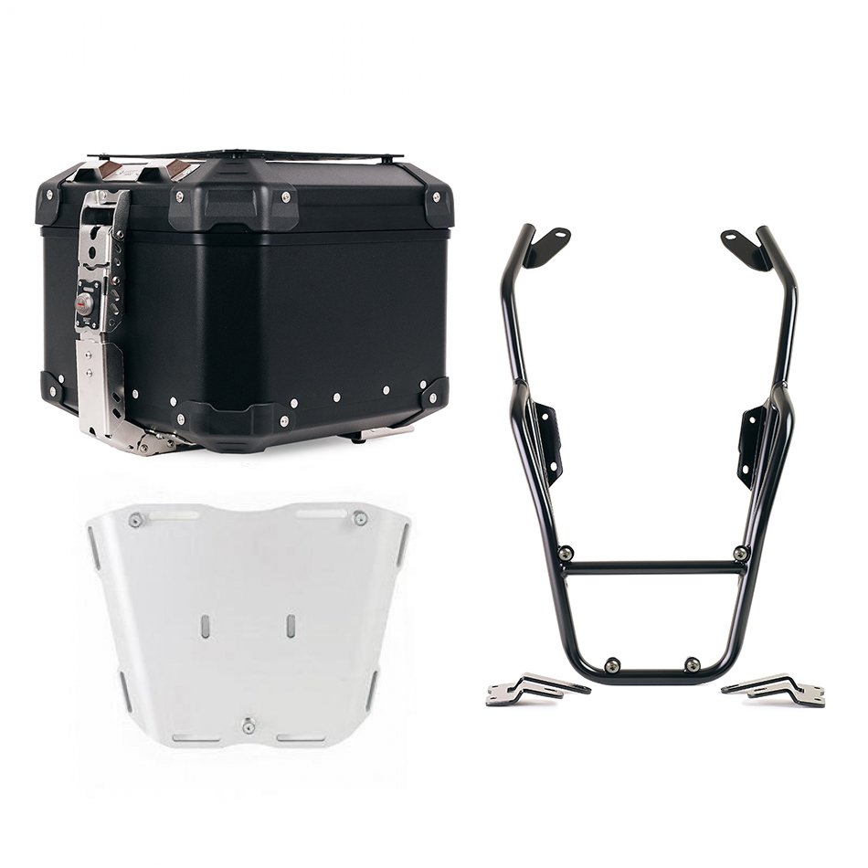 Atlas 44L Universal-Aluminium-Topcase + BMW R12 NineT Gepäckträger mit Soziusgriffen