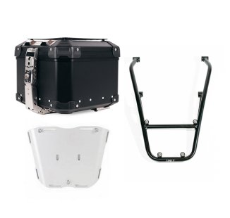 Atlas 44L Universal-Aluminium-Topcase + BMW R12 Gepäckträger mit Soziusgriffen