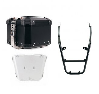 Atlas 44L Universal-Aluminium-Topcase + Royal Enfield Bear 650 Gepäckträger mit Soziusgriffen