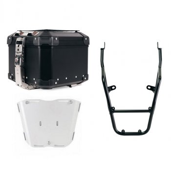 Atlas 44L Universal-Aluminium-Topcase + Royal Enfield Bear 650 Gepäckträger mit Soziusgriffen