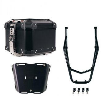 Atlas 44L Universal-Aluminium-Topcase + Gepäckträger hinten mit Beifahrergriffen Ducati Desert X Black