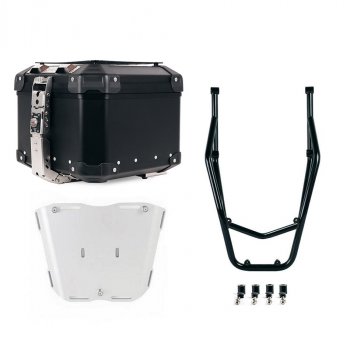 Atlas 44L Universal-Aluminium-Topcase + Gepäckträger hinten mit Beifahrergriffen Ducati Desert X Black