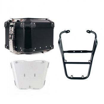 Atlas 44L Universal-Aluminium-Topcase + Gepäckträger hinten mit Soziusgriffen Fantic Caballero 125-250-500