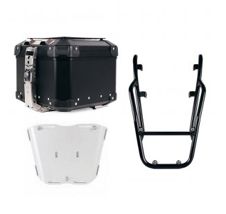 Atlas 44L Universal-Aluminium-Topcase + Gepäckträger hinten mit Soziusgriffen Triumph Scrambler 400