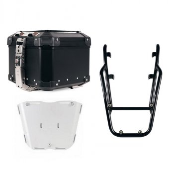 Atlas 44L Universal-Aluminium-Topcase + Gepäckträger hinten mit Soziusgriffen Triumph Scrambler 400