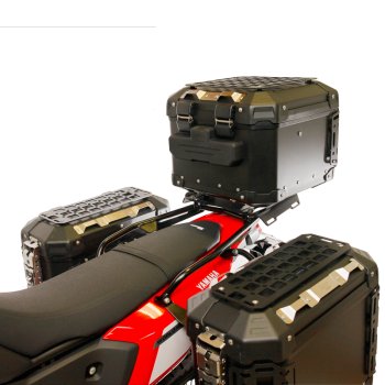 Atlas 44L Universal-Aluminium-Topcase + Heckträger mit Beifahrerhaltegriffen Yamaha Ténéré 700