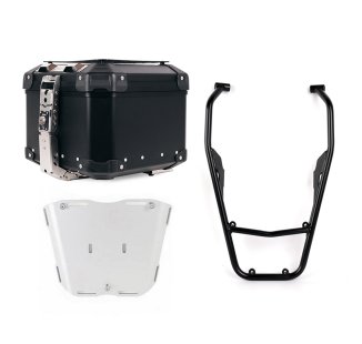 Atlas 44L Universal-Aluminium-Topcase + Heckträger mit Beifahrerhaltegriffen Yamaha Ténéré 700