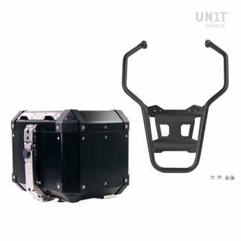 Atlas 36L Aluminium Top Case + Gepäckträger hinten mit Beifahrergriffen