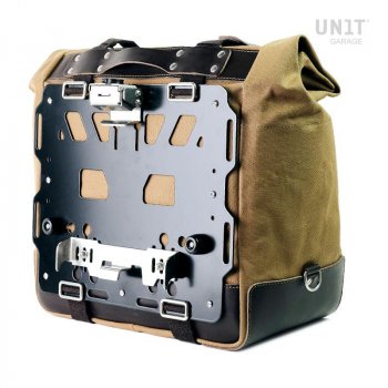 Kultige Seitentasche in Canvas 40L - 50L + Aluminiumplatte