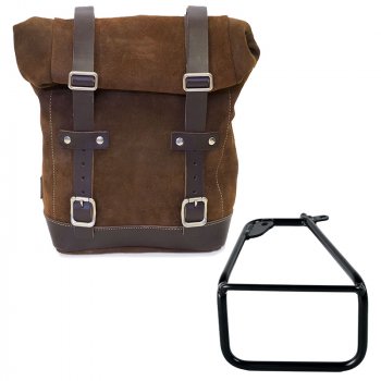 Seitentasche aus Spaltleder 10L-14L + BMW R12 NineT Linker Rahmen