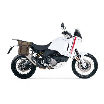 10L-14L Seitenkoffer aus Spaltleder + rechter Ducati DesertX Rahmen