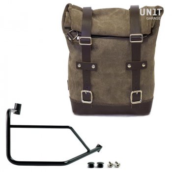 10L-14L Seitenkoffer aus Spaltleder + rechter Ducati DesertX Rahmen