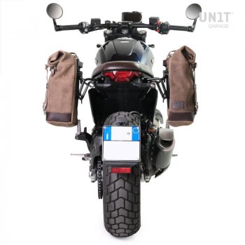 Ledertasche Crust 10L-14L + Linker Rahmen Ducati Scrambler (ab 2023)