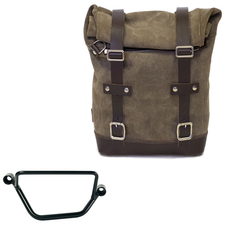 Ledertasche Crust 10L-14L + Honda GB350S Rahmen Rechts