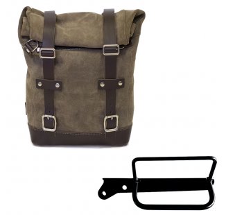 Ledertasche Crust 10L-14L + Royal Enfield Hunter 350 Linker Rahmen