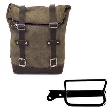 Ledertasche Crust 10L-14L + Royal Enfield Hunter 350 Linker Rahmen