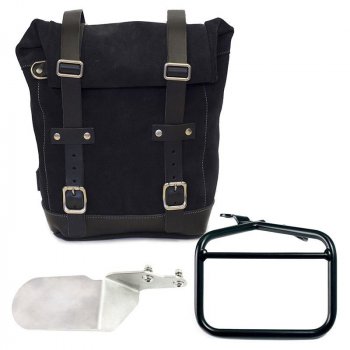 Seitentasche aus Spaltleder + rechter Ducati Desert Sled Rahmen