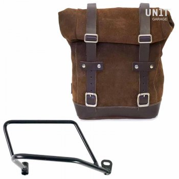 Seitenkoffer aus Spaltleder + rechter Kawasaki Z900RS Rahmen