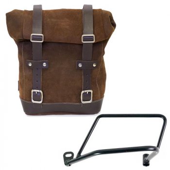 Seitentasche aus Spaltleder + Kawasaki Z900RS linker-Rahmen