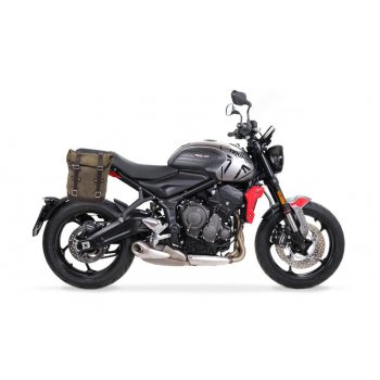 Seitentasche aus gewachstem Wildleder + rechter Rahmen Triumph Trident 660