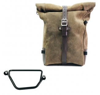 Pure Side Bag aus Spaltleder + Honda GB350S Rahmen Rechts