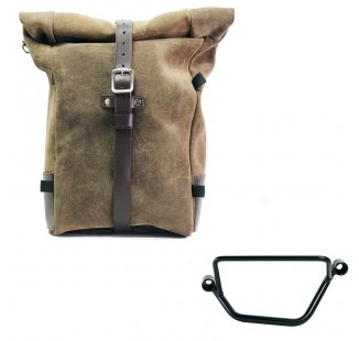 Pure Side Bag aus Spaltleder + Honda GB350S Rahmen Links
