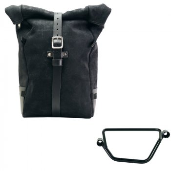 Pure Side Bag aus Spaltleder + Honda GB350S Rahmen Links
