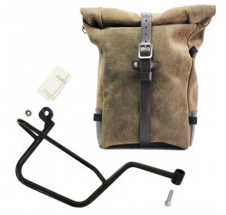 Pure Side Bag aus Spaltleder + Rahmen Moto Guzzi V7 Rechts