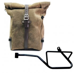 Pure Side Bag aus Spaltleder + Moto Guzzi V7 EURO5 linker Rahmen