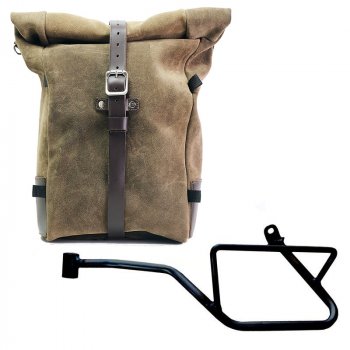 Pure Side Bag aus Spaltleder + Moto Guzzi V7 EURO5 linker Rahmen