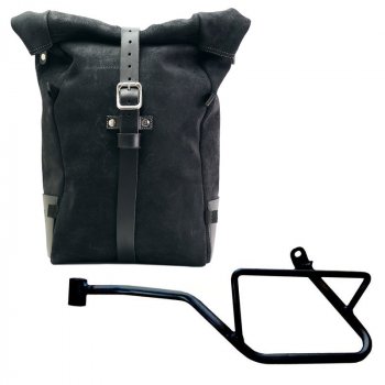 Pure Side Bag aus Spaltleder + Moto Guzzi V7 EURO5 linker Rahmen