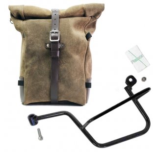 Pure Side Bag aus Spaltleder + Rahmen Moto Guzzi V7 links