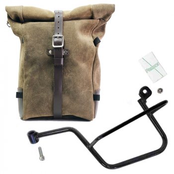 Pure Side Bag aus Spaltleder + Rahmen Moto Guzzi V7 links