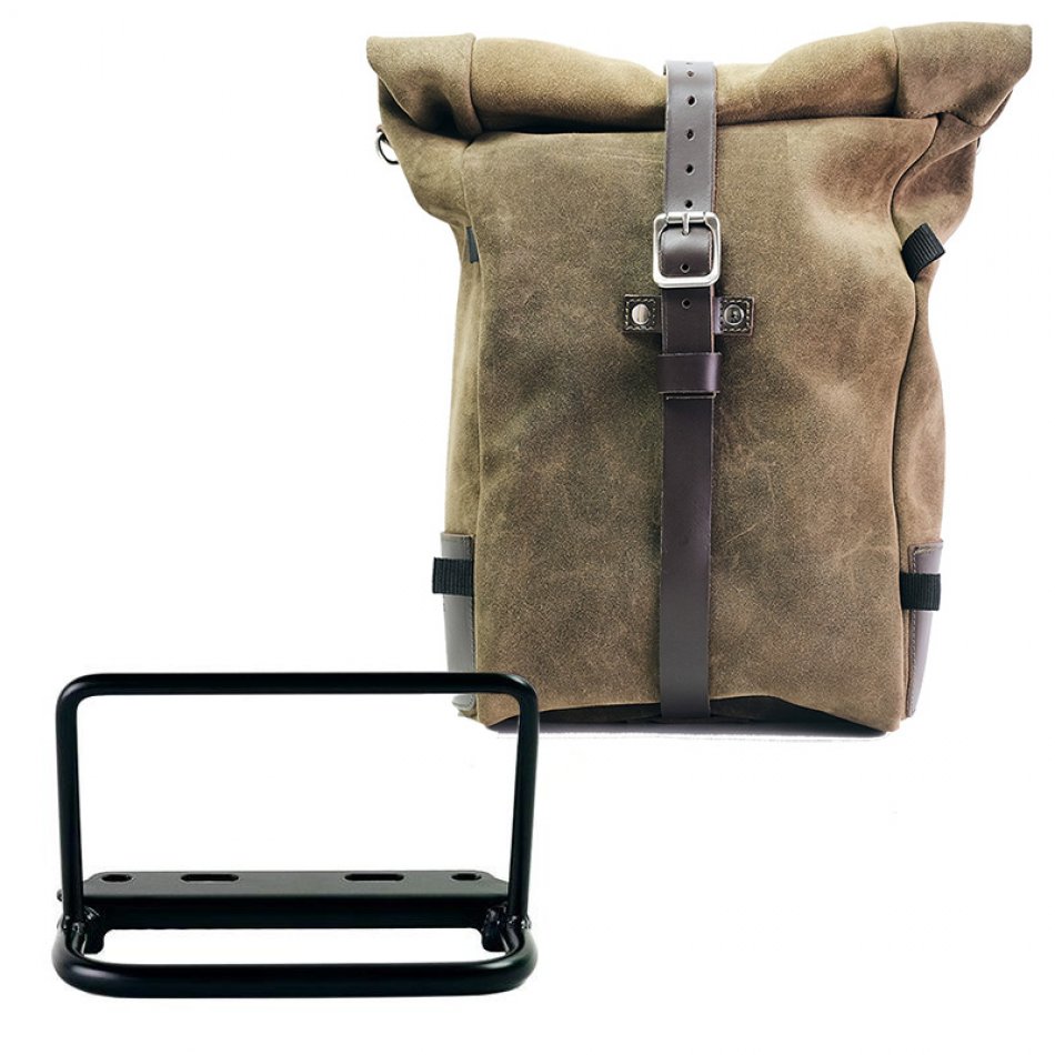 Pure Side Bag aus Spaltleder + Royal Enfield Bear 650 Rahmen