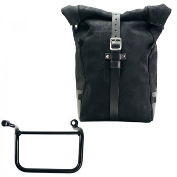 Pure Side Bag aus Spaltleder + Royal Enfield Guerrilla 450 rechter Rahmen