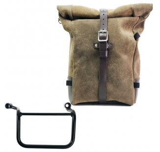 Pure Side Bag aus Spaltleder + Royal Enfield Guerrilla 450 rechter Rahmen