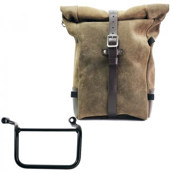 Pure Side Bag aus Spaltleder + Royal Enfield Guerrilla 450 rechter Rahmen