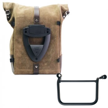 Pure Side Bag aus Spaltleder + Royal Enfield Guerrilla 450 Rahmen links