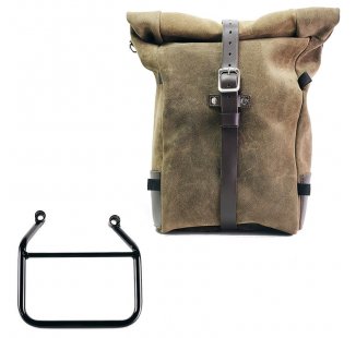 Pure Side Bag aus Spaltleder + Triumph Scrambler 400 X DX Rahmen (Nur kompatibel mit unserem niedrigen Abgascode: 4206Low)