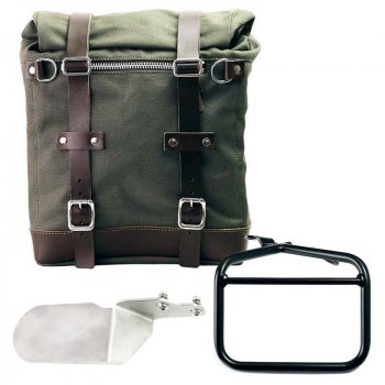 Scram Seitenkoffer in Canvas 22L-30L + Ducati Desert Sled rechter Rahmen